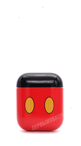 Защитный чехол для AirPods, пластиковый, красный с черной крышкой - фото 10503