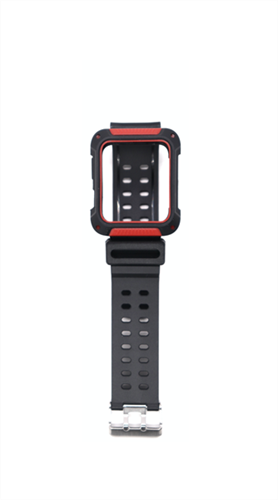 Ремешок с чехлом COTEetCl для Watch 44mm, противоударный, черно-красный - фото 11300