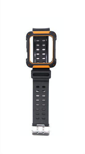 Ремешок с чехлом COTEetCl для Watch 44mm, противоударный, черно-оранжевый - фото 11303