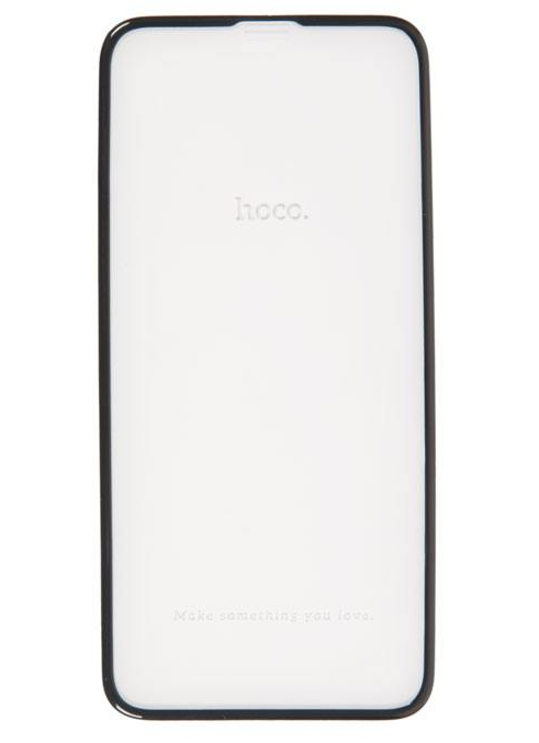 Защитное стекло для iPhone X/Xs 3D Hoco техпак, черное - фото 14318