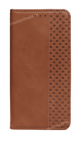 Чехол книжка-кошелек для iPhone 12/12 Pro, коричневый - фото 15090