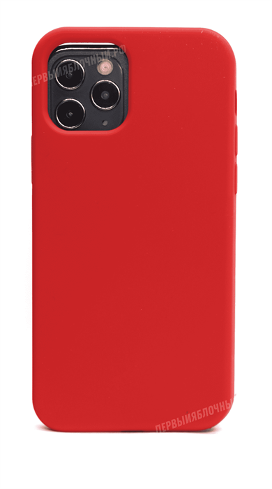 Чехол для iPhone 12/12 Pro, Silicone Case без лого, красный - фото 15133