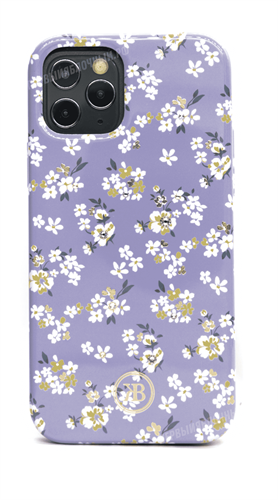 Чехол для iPhone 12/12 Pro, KingsBar силиконовый, белые с желтым цветы, фиолетовый - фото 15159