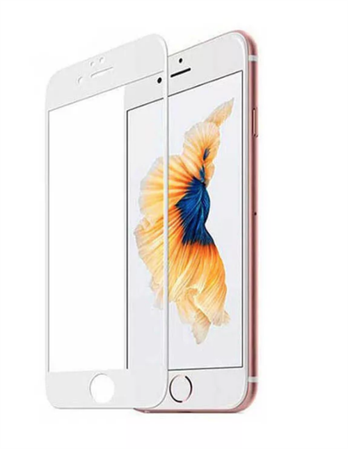 Защитное стекло 3D цветное для iPhone 6/6s Plus, эконом, белый - фото 15375