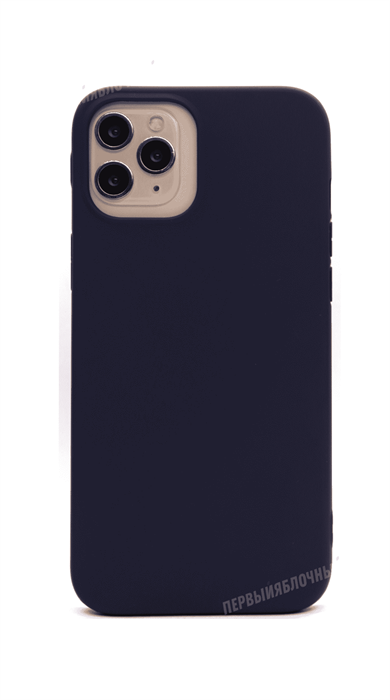 Чехол для iPhone 12 Pro Max силиконовый, плотный матовый, синий - фото 15622