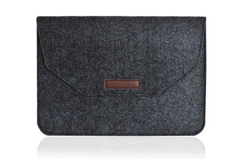 Чехол конверт для MacBook и пр. ноутбуков 15-16 дюймов, войлочный, черный - фото 16365