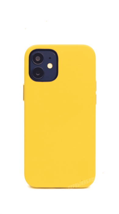 Чехол для iPhone 12/12 Pro кожаный, K-DOO MAGSAFE Noble, желтый - фото 18878