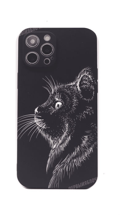 4665299806643 Чехол для iPhone 12 Pro Max силиконовый, Luxo, принты, Черный Кот - фото 20148