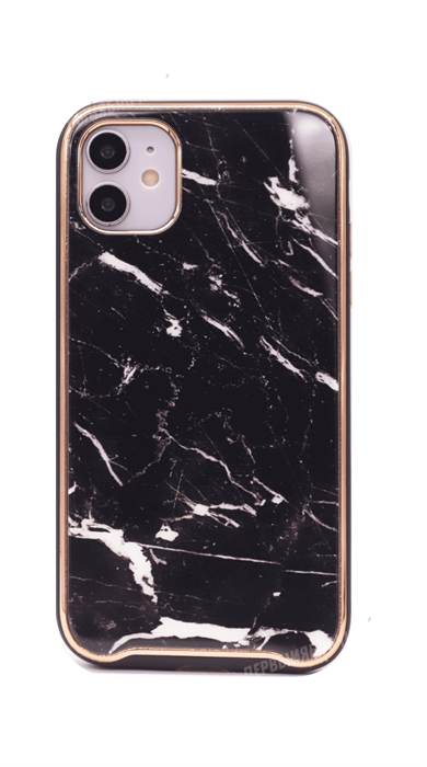 Чехол для iPhone 11 King, мрамор, черный - фото 20204