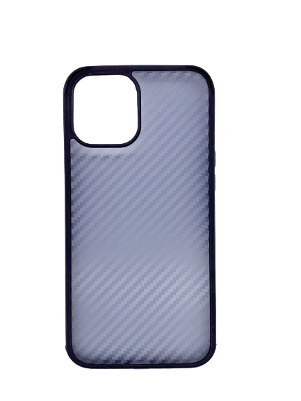Чехол для iPhone 12/12 Pro Sulada  противоударный, карбоновый с металлическим бампером, синий - фото 20501