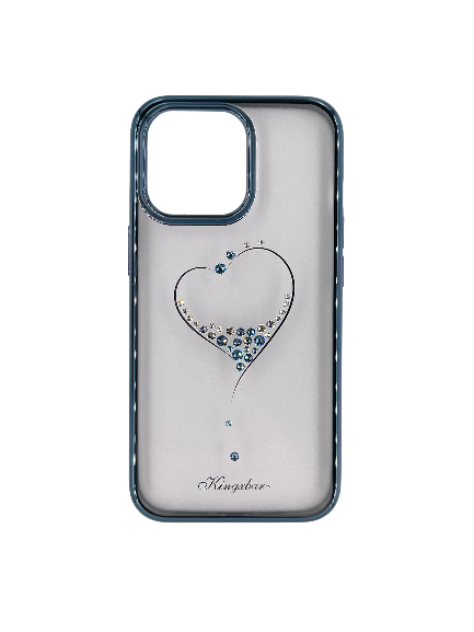Чехол для iPhone 13 Pro Kingsbar силиконовый, сердце, голубой - фото 22141