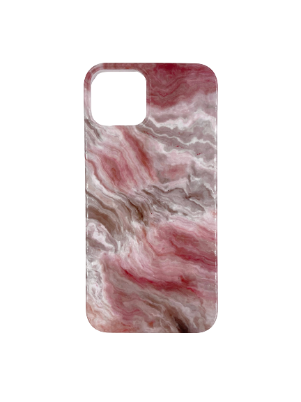Чехол для iPhone 13 ARU, силиконовый, мрамор, розовый с серым - фото 22763