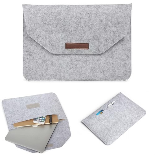 Чехол конверт для MacBook и пр. ноутбуков 13 дюймов, войлочный, серый - фото 6674