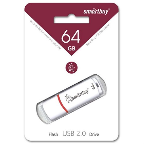 Флеш-накопитель USB 64GB SmartBuy, crown, белый - фото 6771
