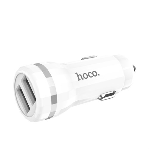 Автозарядка Hoco Z27, 1m, 2USB, 2,4A с Lightning кабелем - фото 6830