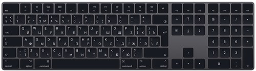 Клавиатура Apple Magic Keyboard с цифровой панелью, Space Gray, космический серый (MRMH2) - фото 74751