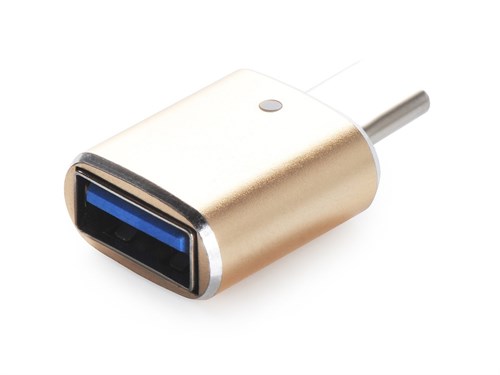 Переходник для MacBook iNeez (OTG), USB-C to USB 2.0, золотой - фото 75221