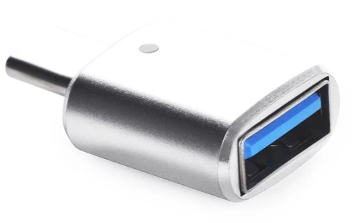 Переходник для MacBook iNeez (OTG), USB-C to USB 2.0, серебристый - фото 75222