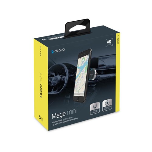 Автомобильный держатель Mag mini для смартфонов, магнитный, серебристый - фото 75240