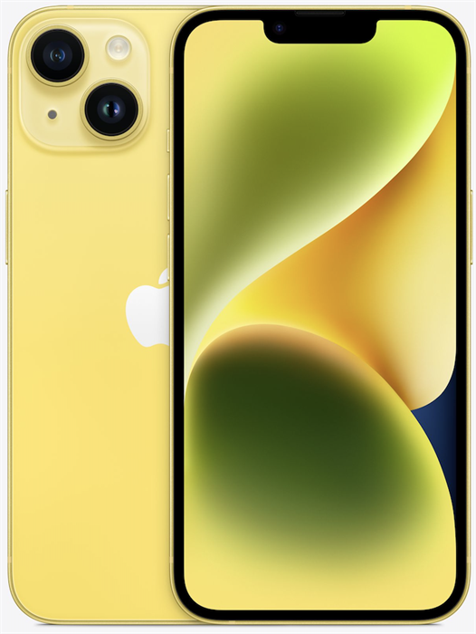 Смартфон iPhone 14 128GB Yellow, желтый (MR3F3 / MR3Q3) - фото 75439