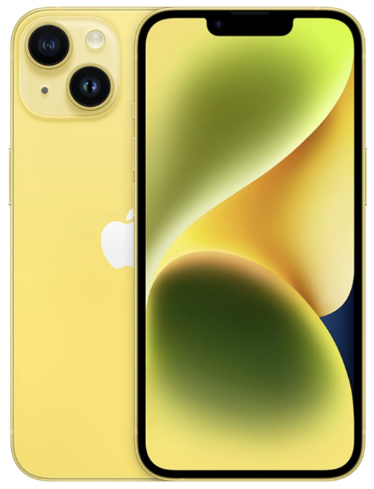Смартфон iPhone 14 Plus 128GB Yellow, желтый (MR603 / MR593) - фото 75440