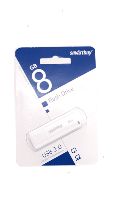 Флеш-накопитель USB 8GB SmartBuy, белый - фото 75733
