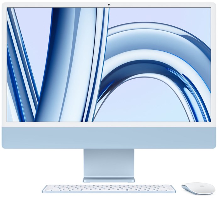 Моноблок iMac 24" Retina 4,5K, M3 (8C CPU, 10C GPU, 2023), 8 ГБ, 512 ГБ SSD, синий (MQRR3) - фото 75760