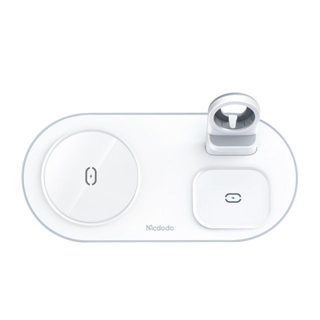 Беспроводная зарядка Mcdodo 3 in 1, magnetic, wireless, белый 4665299808314 - фото 80430