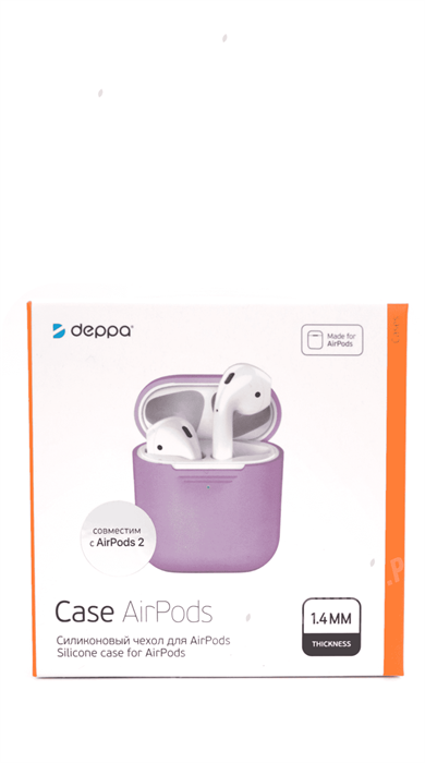 Защитный чехол для AirPods, силиконовый Deppa , лавандовый 47007 - фото 80539