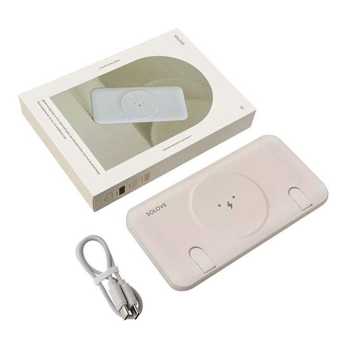 Внешний аккумулятор Xiaomi SOLOVE W10 MagSafe 20w, 10000mAh, белый 4665299809180 - фото 80554