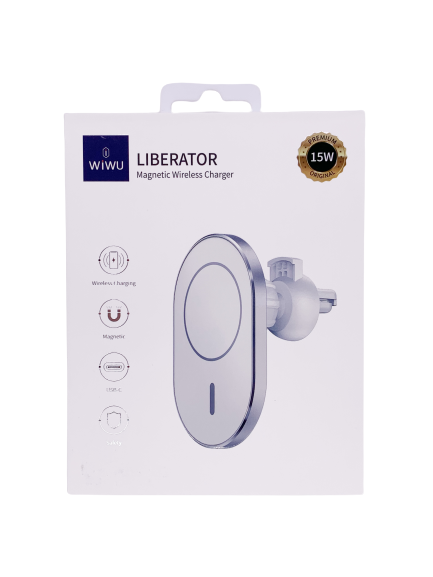 Автомобильный держатель WIWU Liberator Qi, белый 4665299807146 - фото 80615