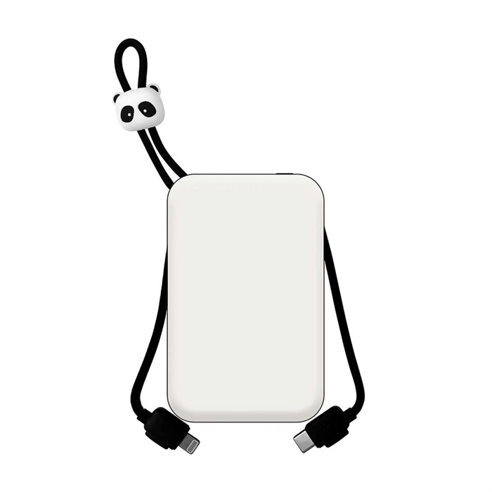 Внешний аккумулятор Xiaomi SOLOVE W16 10000mAh, со встроенными кабелями Type-C и Lightning, белый 4665299809177 - фото 80649