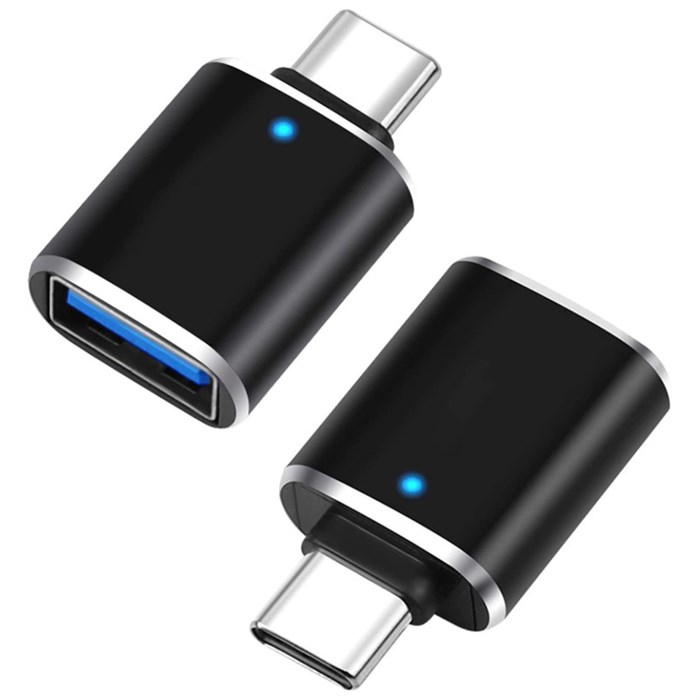 Переходник для MacBook iNeez (OTG), USB-C to USB 2.0, черный 4665299808411 - фото 80735