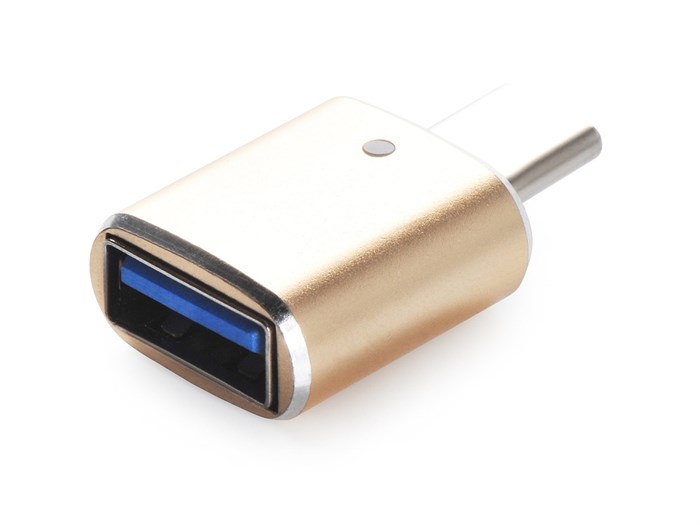 Переходник для MacBook iNeez (OTG), USB-C to USB 2.0, золотой 4665299808412 - фото 80739