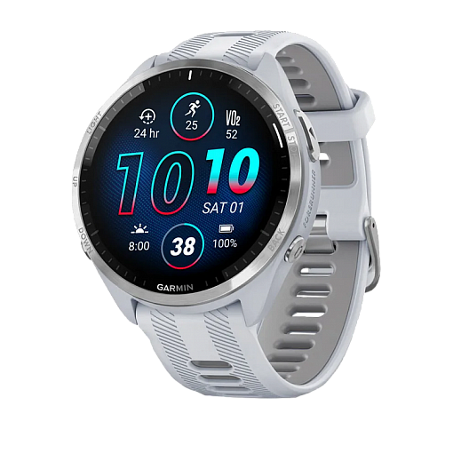 Умные часы Garmin Forerunner 965 Titanium Bezel With Whitestone Case And Whitestone/Powder Gray Silicone Band 010-02809-11 - фото 81840