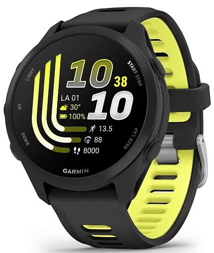 Умные часы Garmin Forerunner 170 Music Black with Black/Amp Yellow Band 010-03920-10 - фото 81847
