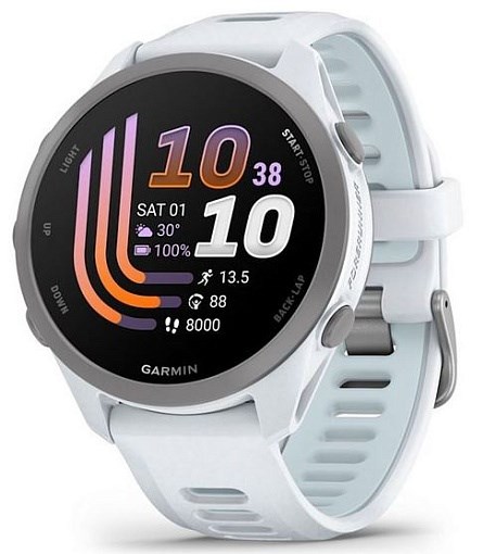 Умные часы Garmin Forerunner 170 Music Whitestone with Whitestone/Cloud Blue Band 010-03920-11 - фото 81849