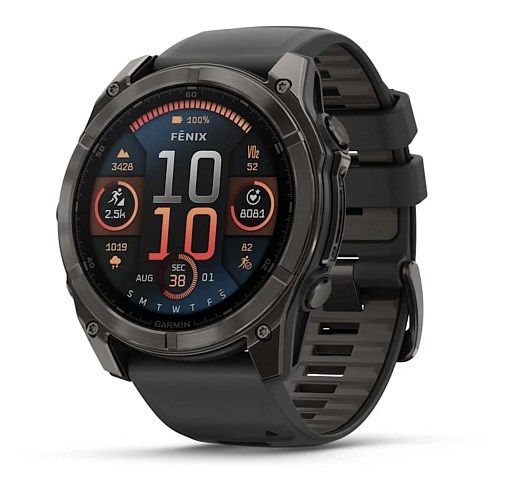 Умные часы Garmin Fenix 8 51mm AMOLED Sapphire Carbon Gray DLC Titanium With Black/Pebble Gray Silicone Band 010-02905-21 - фото 81853