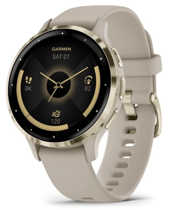 Умные часы Garmin Venu 3s Soft Gold Stainless Steel Bezel With French Gray Case And Silicone Band 010-02785-02 - фото 81875