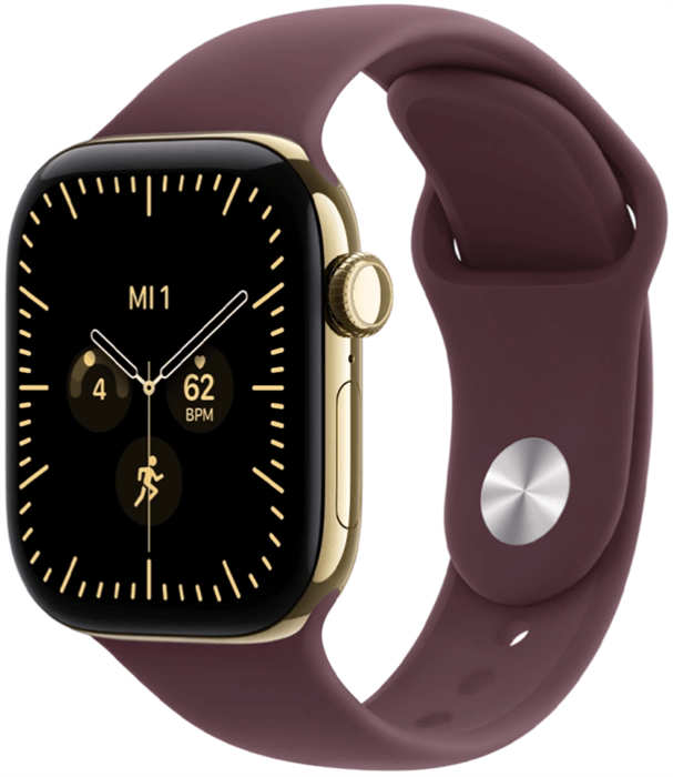 Умные часы Watch S12 42mm GPS + Cellular Radiant Gold Titanium Case with Burgundy Sport Band S/M (MJGJ4) MJGJ4 - фото 83086