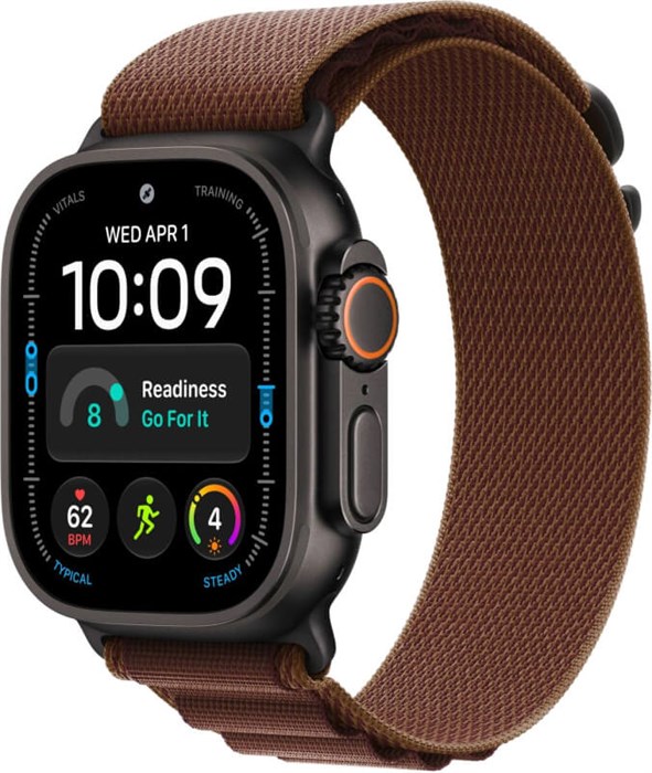 Умные часы Watch Ultra 4 49mm GPS + Cellular Black Titanium Case with Burgundy Alpine Loop Medium (MJC14) MJC14 - фото 83095