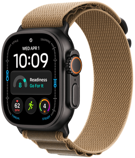 Умные часы Watch Ultra 4 49mm GPS + Cellular Black Titanium Case with Desert Alpine Loop Small (MJCT4/MKF34) MJCT4/MKF34 - фото 83096