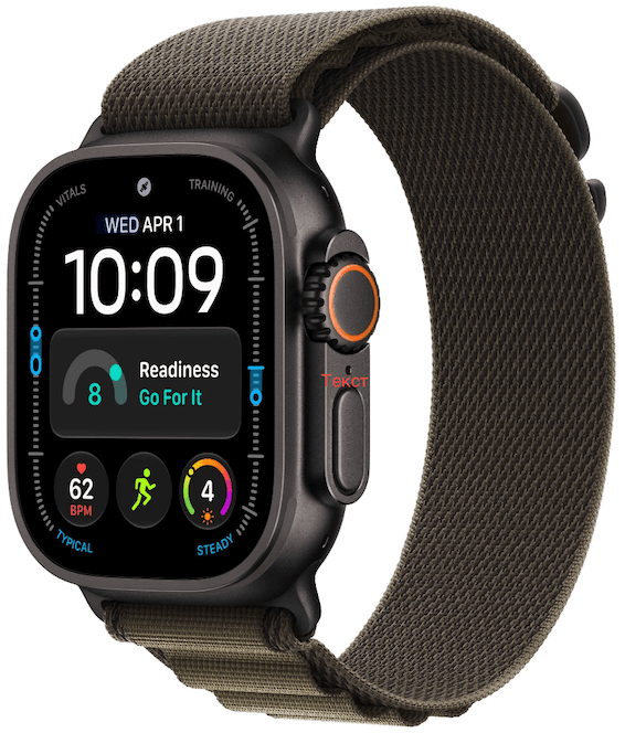 Умные часы Watch Ultra 4 49mm GPS + Cellular Black Titanium Case with Dark Olive Alpine Loop Small (MJCT4/MKDW4) MJCT4/MKDW4 - фото 83097