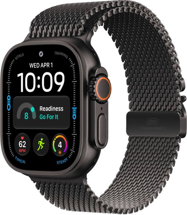 Умные часы Watch Ultra 4 49mm GPS + Cellular Black Titanium Case with Black Titanium Milanese Loop Large (MJAX4) MJAX4 - фото 83109