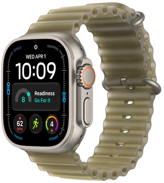 Умные часы Watch Ultra 4 49mm GPS + Cellular Natural Titanium Case with Translucent Kelp Ocean Band (MJCR4/MK7M4) MJCR4/MK7M4 - фото 83181
