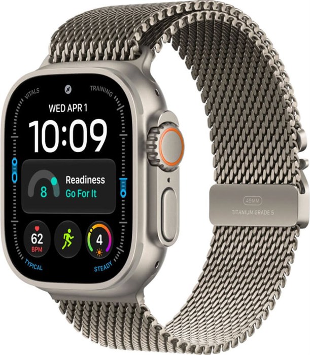 Умные часы Watch Ultra 4 49mm GPS + Cellular Natural Titanium Case with Natural Titanium Milanese Loop Small (MJA84) MJA84 - фото 83189