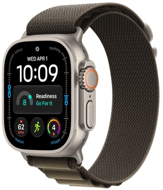 Умные часы Watch Ultra 4 49mm GPS + Cellular Natural Titanium Case with Dark Olive Alpine Loop Large (MJCR4/MK7C4) MJCR4/MK7C4 - фото 83205