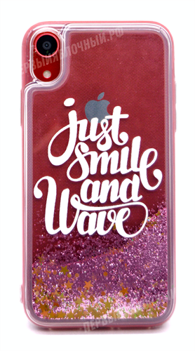 Чехол для iPhone Xr силиконовый, объемный, Life Style, just smile, прозрачный - фото 8483