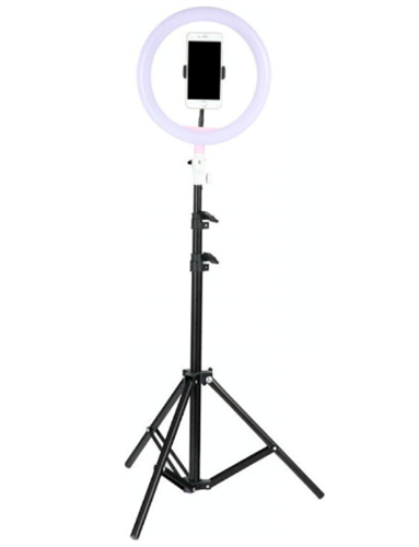 Кольцевая светодиодная лампа 26 см скреплением для телефона и триподом (тринога) - фото 9818