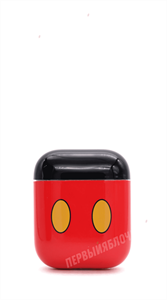 Защитный чехол для AirPods, пластиковый, красный с черной крышкой